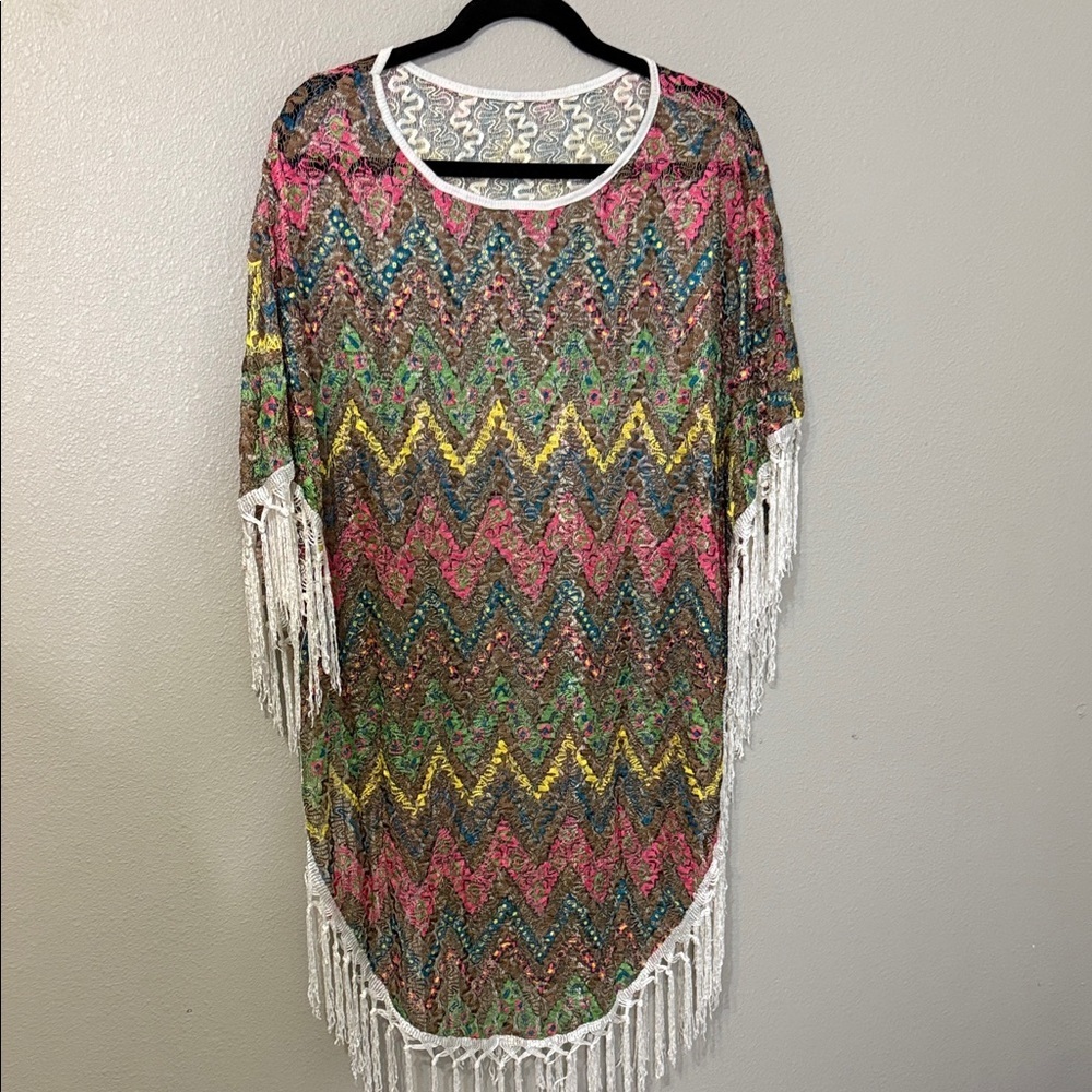 Colorful Chevron Fringe Cover-Up